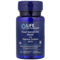 Food Sensitivity Relief with Diamine Oxidase (DAO), 60 Vegetarian Capsules (4.3 mg per Capsule) Life Extension