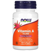 Vitamin A, 3,000 mcg (10,000 IU), 100 Softgels Now foods
