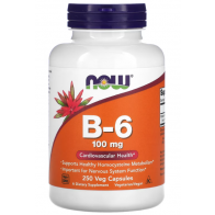 B-6 100mg 250 VCAPS Now foods