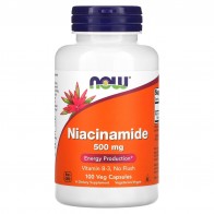 Niacinamide, 500 mg, 100 Veg Capsules Now foods