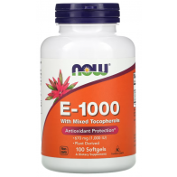 E-1000 with Mixed Tocopherols, 670 mg (1,000 IU), 100 Softgels Now foods