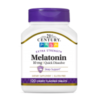 Quick Dissolve Melatonin, Cherry, 10 mg, 120 Tablets 21st Century