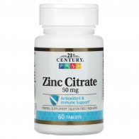 Zinc Citrate, 50 mg, 60 Tablets 21st Century