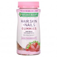 Hair, Skin & Nails Gummies with Biotin, Strawberry, 2,500 mcg, 80 Gummies Nature's Bounty
