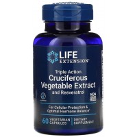 Triple Action Cruciferous Vegetable Extract and Resveratrol 60 vegetarian capsules Life Extension