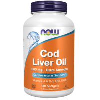 Cod Liver Oil, Extra Strength 1,000 mg 180 Softgels Now foods