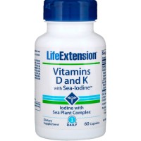 Vitamins D and K with Sea-Iodine™. 60 capsules LIFE Extension