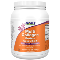 Multi Collagen Protein, Type I, II & III, Unflavored, 16 oz (454 g) Now foods