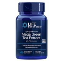 Lightly Caffeinated Mega Green Tea Extract 98% Polyphenols 100s Life Extension